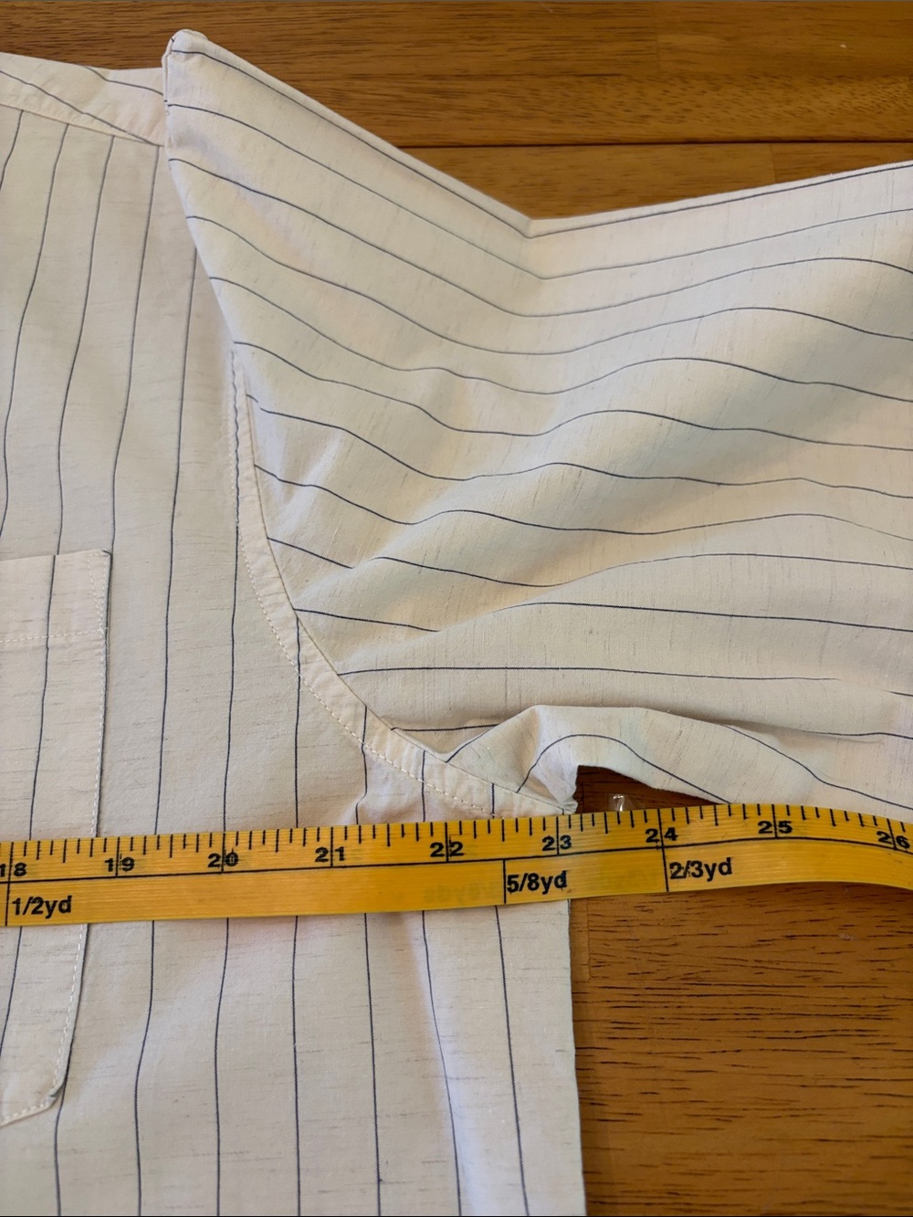 Banana Republic Cream Pinstripe Button-Down with Black Buttons - Picture 8 of 13